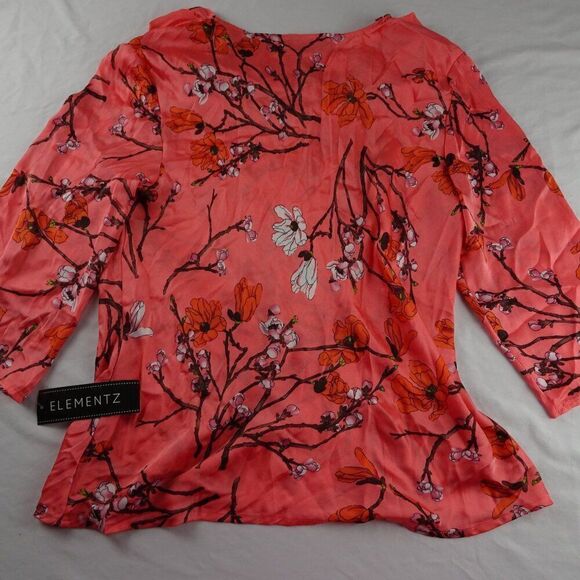 Elementz Women Floral Blouse Top Size L - Picture 6 of 11
